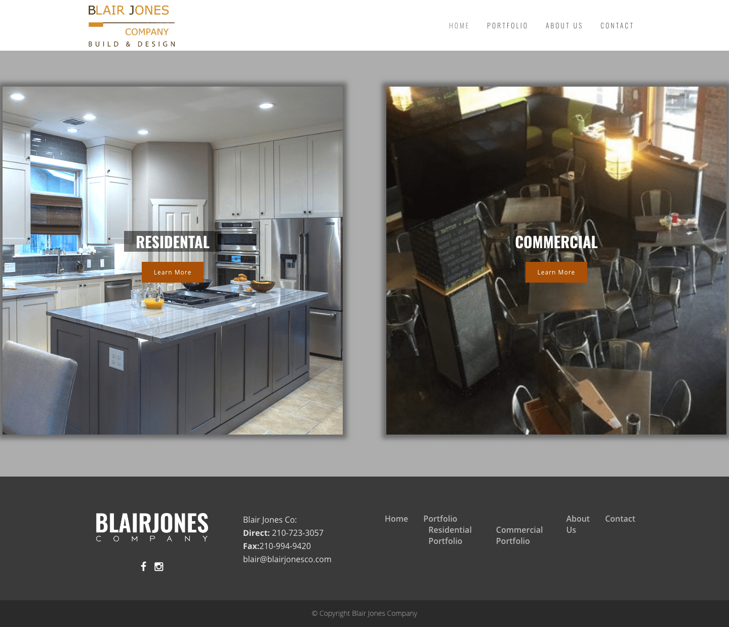 blairjonesco homepage by innov8